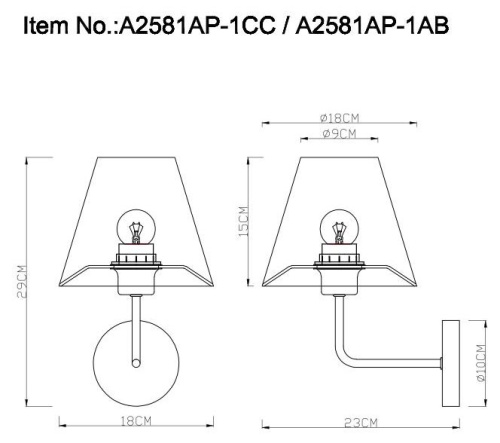 Бра Arte Lamp Elba A2581AP-1AB Бра Arte Lamp Elba A2581AP-1AB
