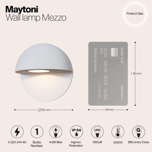 Уличный настенный светодиодный светильник Maytoni Mezzo O033WL-L3W3K