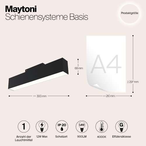 Трековый светодиодный светильник для магнитного шинопровода Maytoni Track lamps TR012-2-12W4K-B Трековый светодиодный светильник для магнитного шинопровода Maytoni Track lamps TR012-2-12W4K-B