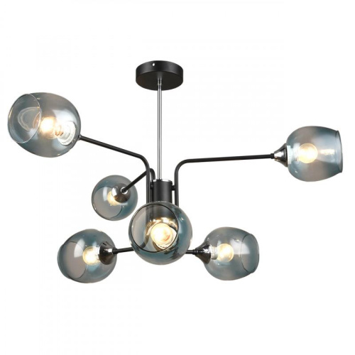 Потолочная люстра IMEX MD.3564-6-S BK+CH Потолочная люстра IMEX MD.3564-6-S BK+CH