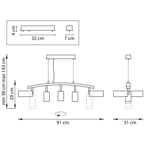 Подвесная люстра Lightstar Rullo (571735+214437-3+214486-2) LR735862373