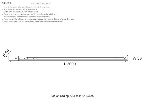 Шинопровод однофазный с питанием и заглушкой Crystal Lux CLT 0.11 01 L3000 WH Шинопровод однофазный с питанием и заглушкой Crystal Lux CLT 0.11 01 L3000 WH
