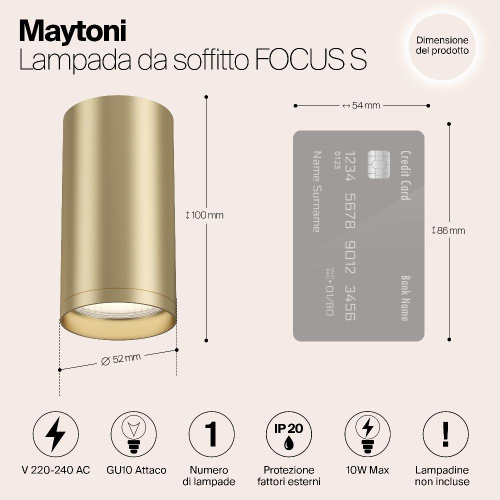 Потолочный светильник Maytoni Focus S C052CL-01MG Потолочный светильник Maytoni Focus S C052CL-01MG