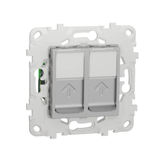 Розетка компьютерная RJ45X2 Schneider Electric Unica New Cat. 5e UTP NU542030 Розетка компьютерная RJ45X2 Schneider Electric Unica New Cat. 5e UTP NU542030