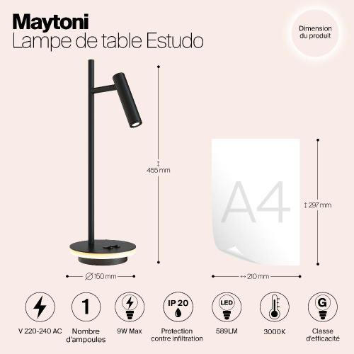 Настольная лампа Maytoni Estudo Z010TL-L8B3K Настольная лампа Maytoni Estudo Z010TL-L8B3K