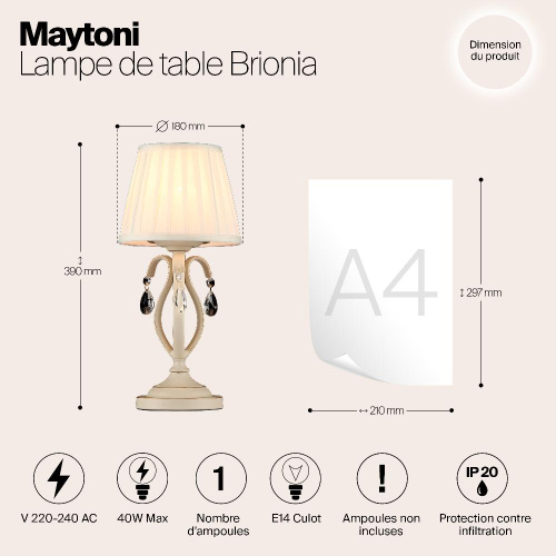 Настольная лампа Maytoni Brionia ARM172-01-G Настольная лампа Maytoni Brionia ARM172-01-G