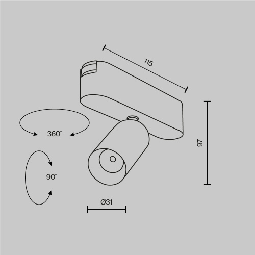Трековый светильник Technical TR103-1-5W4K-M-W Трековый светильник Technical TR103-1-5W4K-M-W
