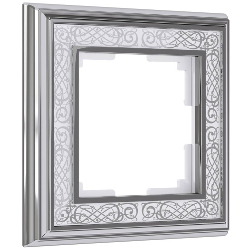 Рамка Werkel Palacio Gracia на 1 пост хром/белый WL77-Frame-01 4690389126031 Рамка Werkel Palacio Gracia на 1 пост хром/белый WL77-Frame-01 4690389126031