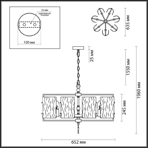 Подвесная люстра Odeon Light Modern Elegante 4888/7 Подвесная люстра Odeon Light Modern Elegante 4888/7