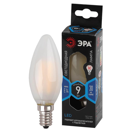 Лампа светодиодная ЭРА E14 9W 4000K матовая F-LED B35-9w-840-E14 frost Б0046996 Лампа светодиодная ЭРА E14 9W 4000K матовая F-LED B35-9w-840-E14 frost Б0046996