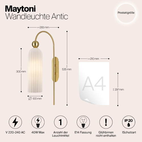 Бра Maytoni Antic MOD302WL-01GR Бра Maytoni Antic MOD302WL-01GR