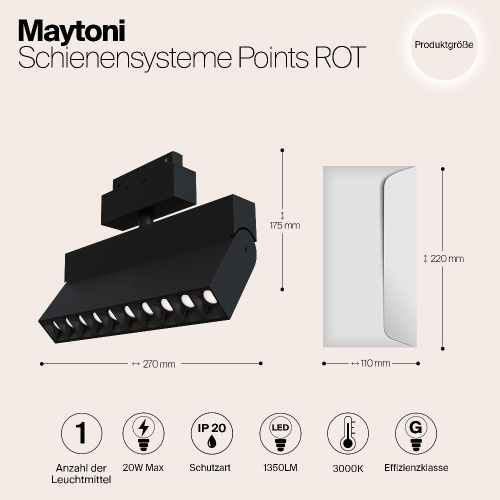 Трековый светодиодный светильник Maytoni Track Lamps TR015-2-20W3K-B