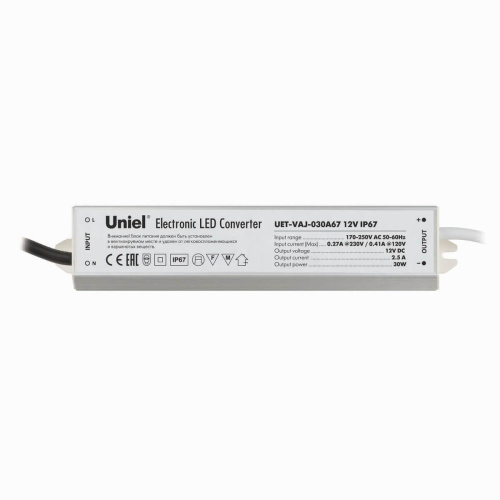 Блок питания Uniel 12V 30W IP67 2,5A UET-VAJ-030A67 10587 Блок питания Uniel 12V 30W IP67 2,5A UET-VAJ-030A67 10587