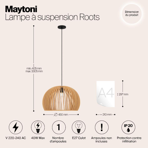 Подвесной светильник Maytoni MOD195PL-01W1 Подвесной светильник Maytoni MOD195PL-01W1