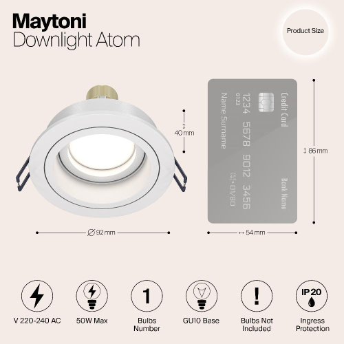 Встраиваемый светильник Maytoni Akron DL025-2-01W Встраиваемый светильник Maytoni Akron DL025-2-01W