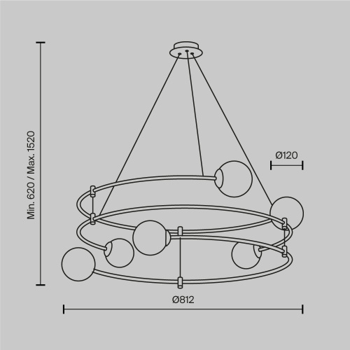 Подвесная люстра Maytoni Balance MOD317PL-06B Подвесная люстра Maytoni Balance MOD317PL-06B