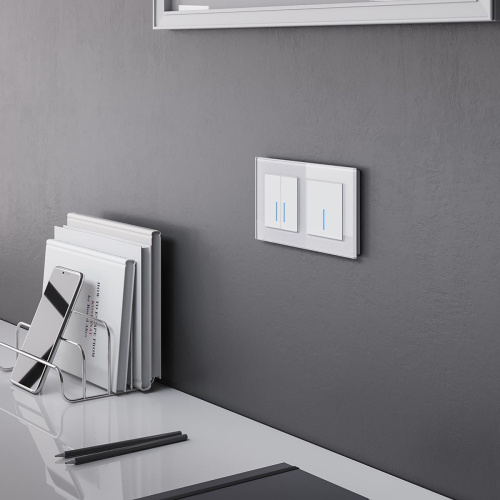 Сенсорный выключатель двухклавишный с функцией Wi-Fi Werkel белый W4520601 4690389171192 Сенсорный выключатель двухклавишный с функцией Wi-Fi Werkel белый W4520601 4690389171192