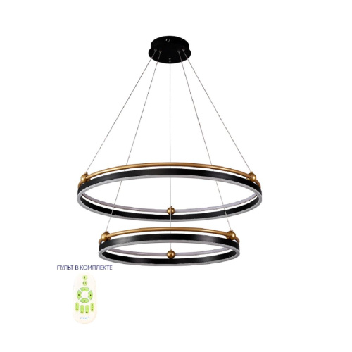 Подвесная люстра Crystal Lux FERNANDO SP123W LED D600+800 BLACK/GOLD Подвесная люстра Crystal Lux FERNANDO SP123W LED D600+800 BLACK/GOLD