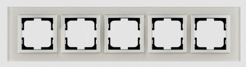 Рамка 5-постовая Mono Electric Style Glass белое стекло 107-710000-164 Рамка 5-постовая Mono Electric Style Glass белое стекло 107-710000-164