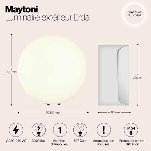 Уличный светильник Maytoni Erda O594FL-01W Уличный светильник Maytoni Erda O594FL-01W