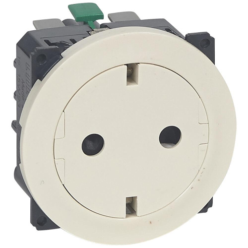 Розетка 2К+З Legrand Celiane 16A 230V с/з со шторками безвинтовой зажим немецкий стандарт слоновая кость 067169 Розетка 2К+З Legrand Celiane 16A 230V с/з со шторками безвинтовой зажим немецкий стандарт слоновая кость 067169