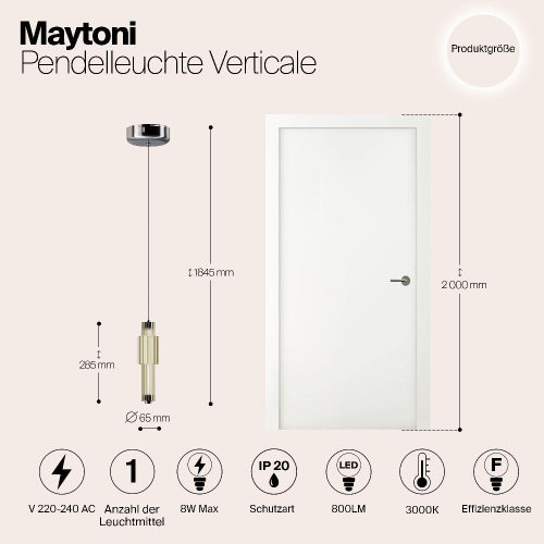 Подвесной светодиодный светильник Maytoni Verticale MOD308PL-L9CG3K Подвесной светодиодный светильник Maytoni Verticale MOD308PL-L9CG3K