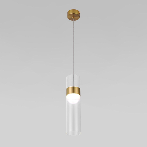 Подвесной светодиодный светильник Eurosvet Lumen 50244/1 Led латунь/прозрачный Подвесной светодиодный светильник Eurosvet Lumen 50244/1 Led латунь/прозрачный