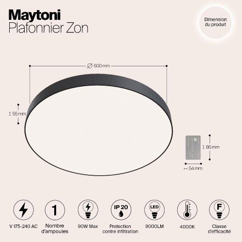 Потолочный светодиодный светильник Maytoni Zon C032CL-L96B4K Потолочный светодиодный светильник Maytoni Zon C032CL-L96B4K
