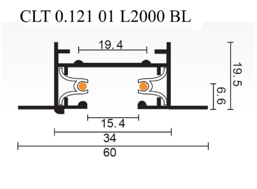 Шинопровод встраиваемый однофазный Crystal Lux CLT 0.121 01 L2000 BL Шинопровод встраиваемый однофазный Crystal Lux CLT 0.121 01 L2000 BL