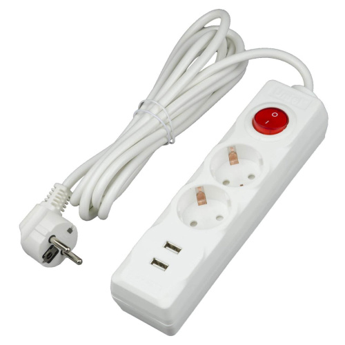 Удлинитель Uniel 2гн х 3м c/з Standard S-GCD2-3BU White UL-00006677 Удлинитель Uniel 2гн х 3м c/з Standard S-GCD2-3BU White UL-00006677
