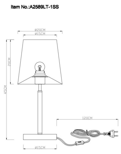 Настольная лампа Arte Lamp Rodos A2589LT-1SS Настольная лампа Arte Lamp Rodos A2589LT-1SS