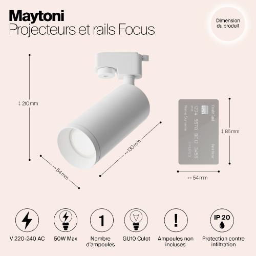 Трековый светильник Maytoni Track TR004-1-GU10-W Трековый светильник Maytoni Track TR004-1-GU10-W