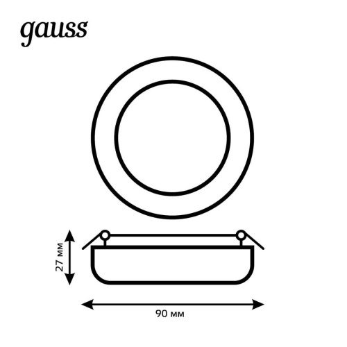 Встраиваемый светодиодный светильник Gauss Frameless круг 967511206 Встраиваемый светодиодный светильник Gauss Frameless круг 967511206