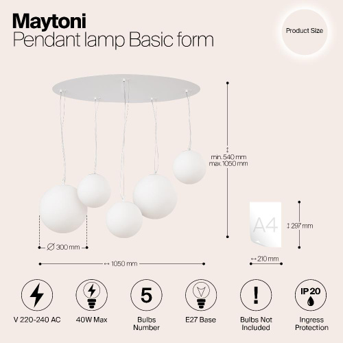 Подвесной светильник Maytoni MOD321PL-05W1 Подвесной светильник Maytoni MOD321PL-05W1