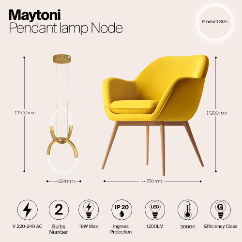 Подвесной светильник Maytoni MOD165PL-L18B3K Подвесной светильник Maytoni MOD165PL-L18B3K