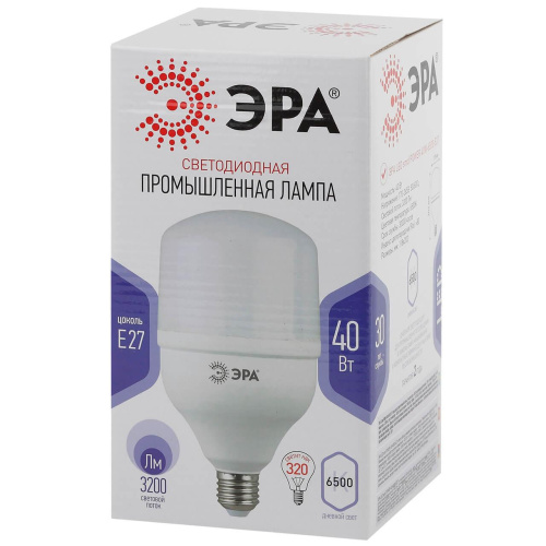Лампа светодиодная ЭРА E27 40W 6500K матовая T120-40W-6500-E27 Б0047644 Лампа светодиодная ЭРА E27 40W 6500K матовая T120-40W-6500-E27 Б0047644