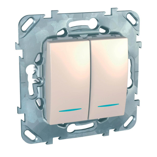 Переключатель двухклавишный с подсветкой Schneider Electric Unica MGU5.0303.25NZD Переключатель двухклавишный с подсветкой Schneider Electric Unica MGU5.0303.25NZD
