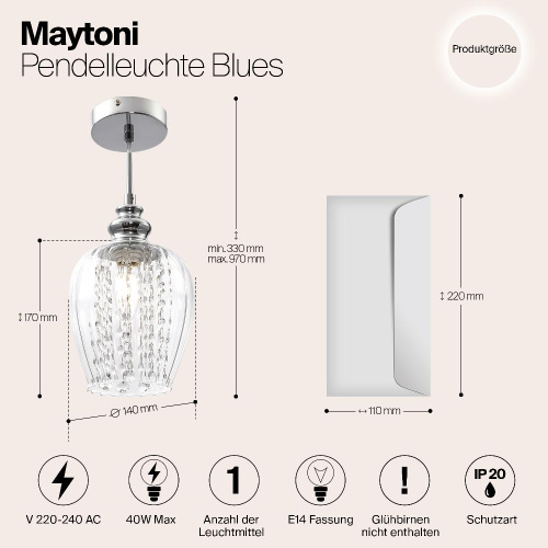 Подвесной светильник Maytoni Blues MOD044-PL-01-N