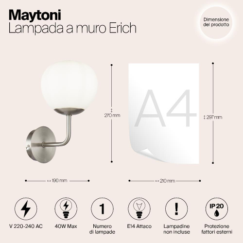 Бра Maytoni Erich MOD221-WL-01-N Бра Maytoni Erich MOD221-WL-01-N