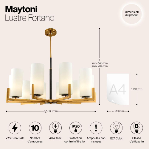 Подвесная люстра Maytoni Fortano MOD089PL-10BS Подвесная люстра Maytoni Fortano MOD089PL-10BS