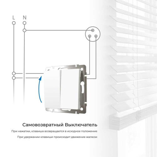 Выключатель двухклавишный с самовозвратом Werkel айвори матовый W1122462 4690389192357 Выключатель двухклавишный с самовозвратом Werkel айвори матовый W1122462 4690389192357