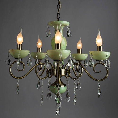 Подвесная люстра Arte Lamp Onyx Green A9592LM-5AB Подвесная люстра Arte Lamp Onyx Green A9592LM-5AB