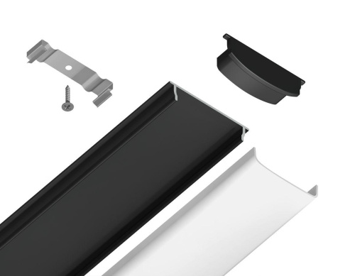 Профиль с рассеивателем Ambrella Illumination GP1600BK Профиль с рассеивателем Ambrella Illumination GP1600BK
