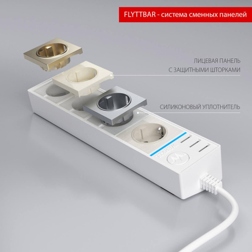 Розеточный блок 4гн 3USB х 1,7м с/з Werkel WL20-04-03 4690389128370