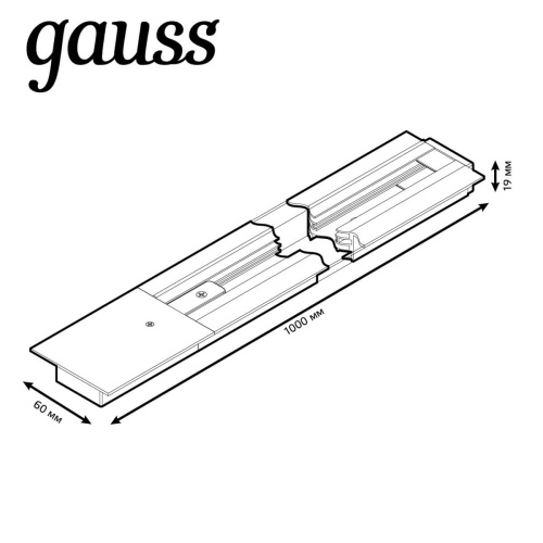 Шинопровод однофазный встраиваемый Gauss TR129 Шинопровод однофазный встраиваемый Gauss TR129