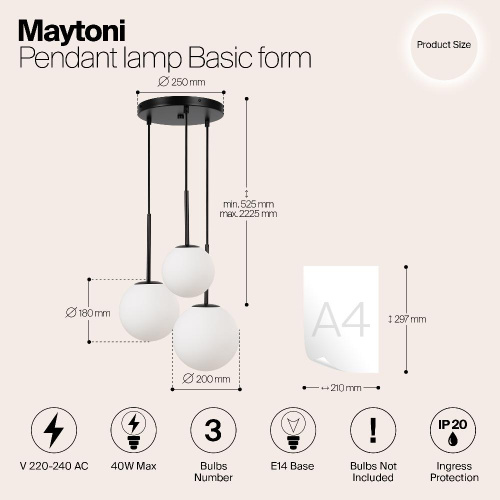 Подвесной светильник Maytoni MOD321PL-03B Подвесной светильник Maytoni MOD321PL-03B