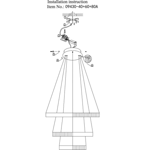 Подвесной светодиодный светильник Kink Light Далим 09430-40+60+80A,19 Подвесной светодиодный светильник Kink Light Далим 09430-40+60+80A,19