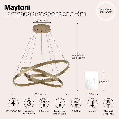 Подвесной светильник Maytoni MOD058PL-L100BS3K Подвесной светильник Maytoni MOD058PL-L100BS3K
