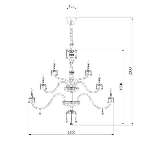 Подвесная люстра Bogates 520/20+14+8 Strotskis Подвесная люстра Bogates 520/20+14+8 Strotskis