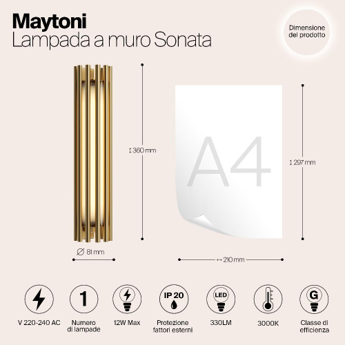 Настенный светильник Maytoni Sonata MOD410WL-L12BS3K Настенный светильник Maytoni Sonata MOD410WL-L12BS3K